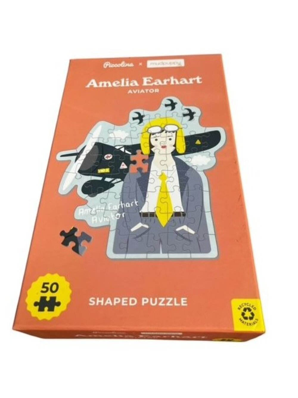 Mudpuppy Piccolina Amelia Earhart Aviator 50 Piece Jigsaw Puzzle